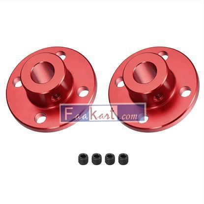 Picture of DMiotech  2 Pack 8mm Inner Dia H13xD10 Flange Coupling Connector Rigid Guide Shaft Support Coupler Shaft Coupling with Screws for DIY RC Model Motors Red