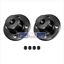 Picture of DMiotech 2 Pack 5mm Inner Dia H15xD15 Flange Coupling Connector Rigid Guide Shaft Support Coupler Shaft Coupling with Screws for DIY RC Model Motors Black