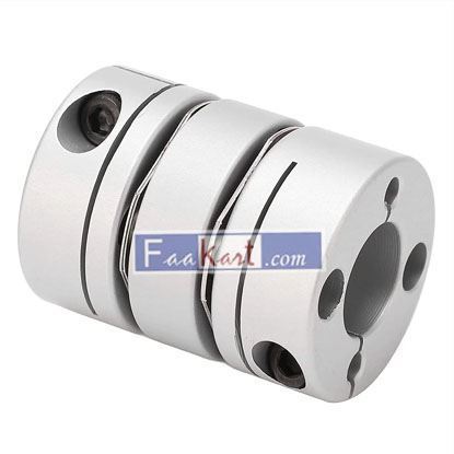 Picture of Jeanoko Double Coupling, Aluminum Alloy Stainless Steel U Shape Lightweight Shaft Coupler Firm Attachment for Screw Drives
