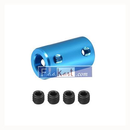 Picture of DMiotech  8-8mm Bore L25XD14 Rigid Coupling Shaft Coupling Joint Connector w Screws Aluminum Alloy Motor Shaft Connector for 3D Printer Blue