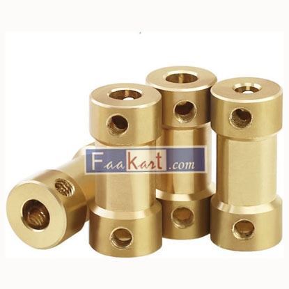 Picture of TONONE 2Pcs Brass Coupling Model Accessories Motor Motor Coupling Metal Hole Connecting Shaft Transmission Parts 2-3-4-5 (Size : 5x6mm)