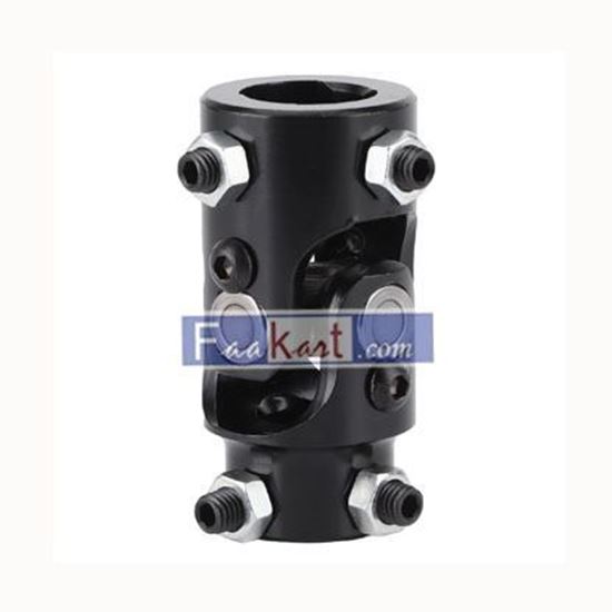 Picture of Steering U Joint Shaft Coupling Universal Steering Shaft Steering Joint 3/4in Steering Shaft U Joint Stainless Steel Wear Resisitant Durable Black Universal  LHCER