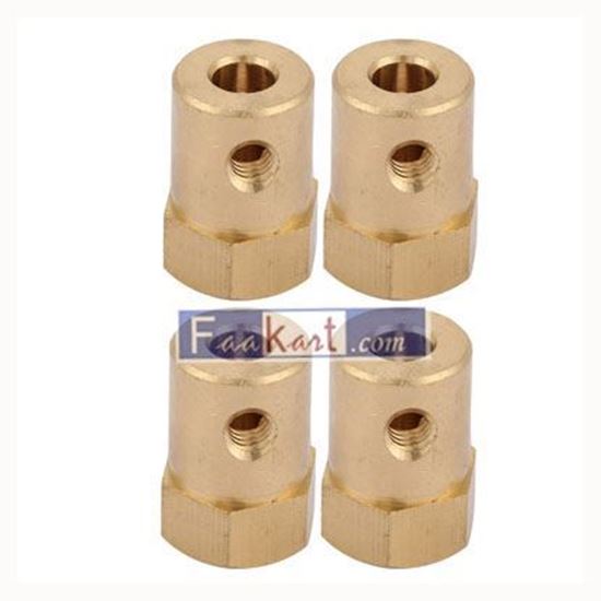 Picture of Hex Coupler Motor Shaft Coupler Motor Extended Coupling 4pcs Brass Extended Shaft Hex Coupling Coupler Motor  Ccdes