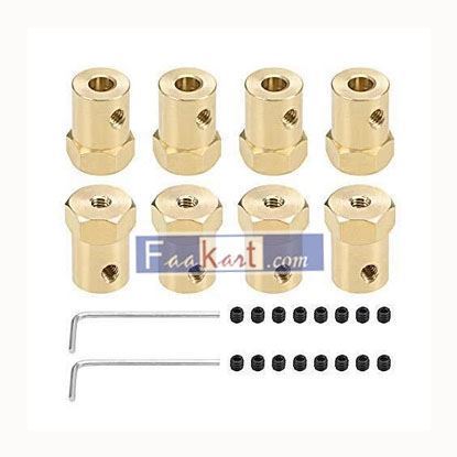 Picture of uxcell  Hex Coupler 5mm Bore Motor Hex Brass Shaft Coupling Flexible Connector