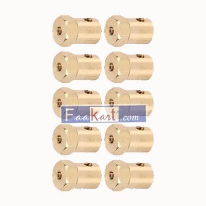 Picture of Hex Shaft Coupling Brass Shaft Coupler Joint Rust Proof 6mm Replacement Part