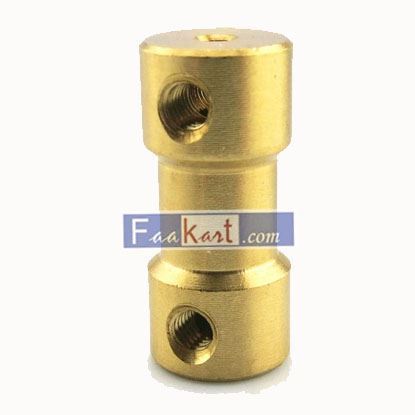 Picture of LIUGOU  Brass Rigid Motor Shaft Coupling Coupler Motor Transmission Joint Connector Sleeve Adapter 2mm 2.3mm 3mm 3.17mm 4mm 5mm 6mm 1Pcs (Size : 4mm to 4mm)