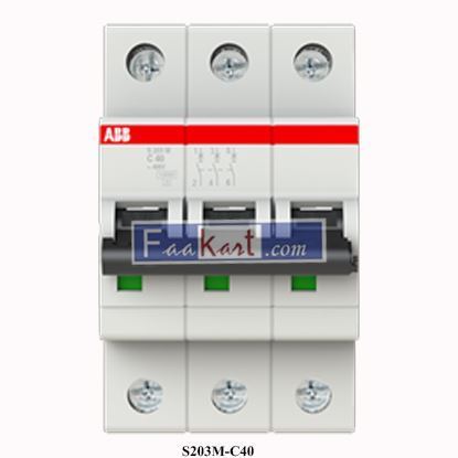 Picture of S203M-C40  ABB  2CDS273001R0404  Miniature Circuit Breaker - 3P - C - 40 A