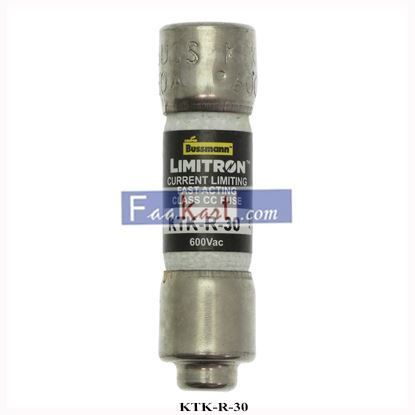 Picture of KTK-R-30  EATON Fuse, Industrial / Power, LIMITRON KTK-R, 30 A, 600 VAC, 10.3mm x 38.1mm, 0.41" x 1.5"