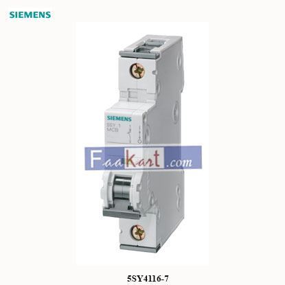 Picture of 5SY4116-7  SIEMENS  Circuit Breaker, SENTRON, 400 V, 72 V, 16 A, 1 Pole, 20 kA  5SY41167