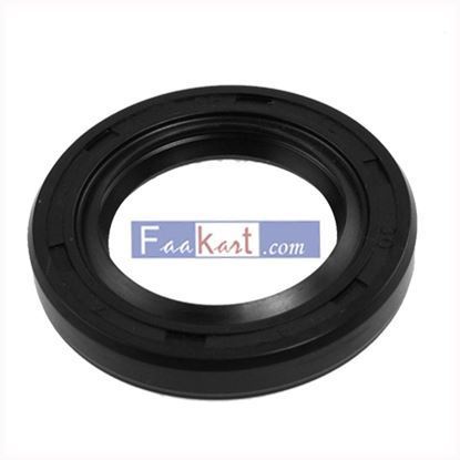 Picture of uxcell Metric Rotary Shaft Oil Seal 30x47x7mm TC Double Lips Rubber, Black