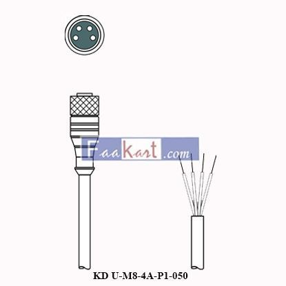 Picture of KD U-M8-4A-P1-050  LEUZE 50130856 CONNECTION CABLE