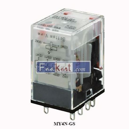 Picture of MY4N-GS AC110/120  OMRON  POWER RELAY, 4PDT, 110/120V, 3A,