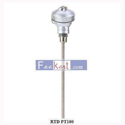 Picture of PT100 RTDTemperature Sensor Probe Stainless Steel 1/2" NPT Thread Thermocouple Terminal Head for Temperature Controllers(Protection Tube 100mm)