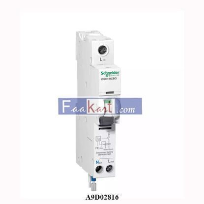 Picture of A9D02816  Schneider Electric  Acti9 - iC60H RCBO - 1P+Ns - C curve - 16 A - 30 mA - 10000 A - 240 V