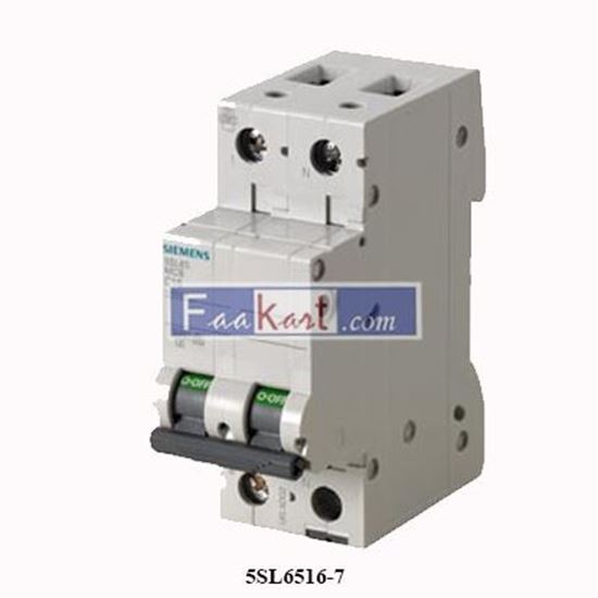 Picture of 5SL6516-7 SIEMENS Miniature circuit breaker 230 V 6kA, 1+N-pole, C, 16A