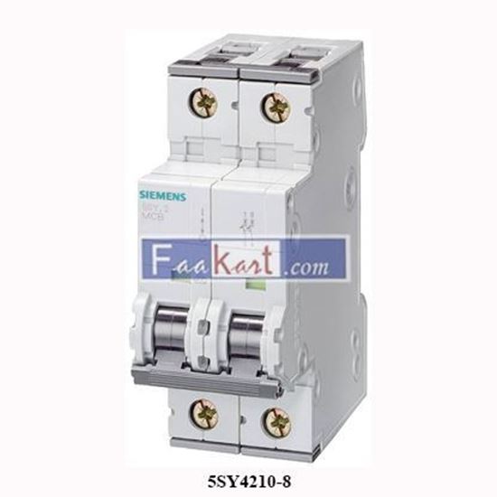 Picture of 5SY4210-8 SIEMENS Miniature circuit breaker 400 V 10kA, 2-pole, D, 10A, D=70 mm