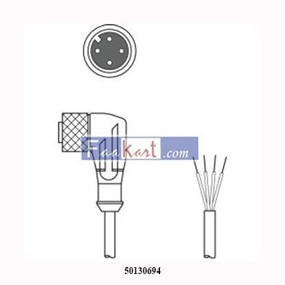 Picture of 50130694 - LEUZE - KD U-M12-4W-P1-050  Connection cable