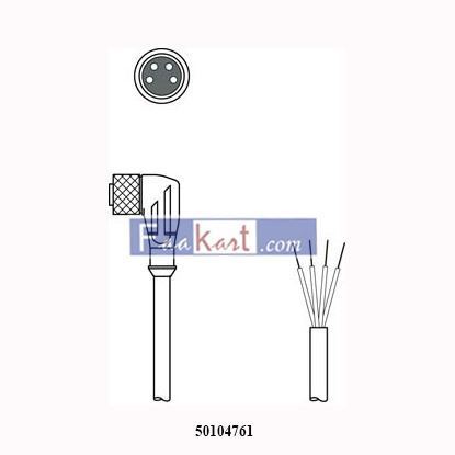 Picture of 50104761 - LEUZE - K-D M8W-4P-5M-PUR CONNECTION CABLE