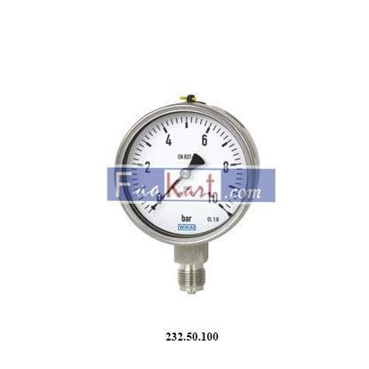 Picture of PRESSURE GUAGE SS 1/2" NPT 0-7 BAR 100MM DIAL BOTTOM CONNECTION BRAND WIKA