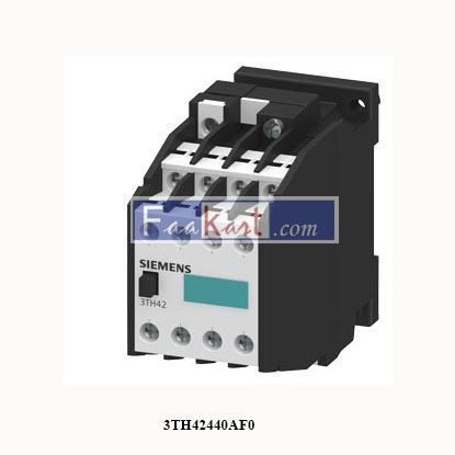Picture of 3TH42440AF0  SIEMENS  Contactors - Solid State CONTROL RELAY,AC,132V,4NO+4NC,SCREW