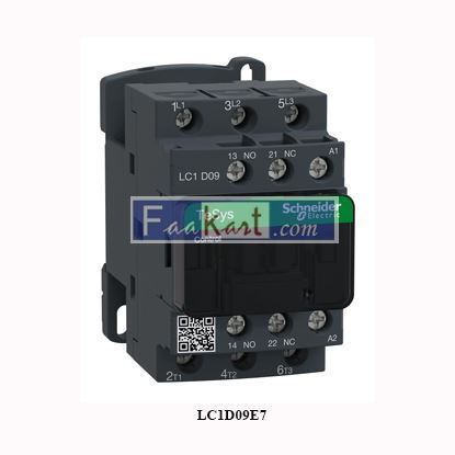 Picture of LC1D09E7  SCHNEIDER  LC1D09E7  TeSys D contactor - 3P(3 NO) - AC-3 - <= 440 V 9 A - 48 V AC coil