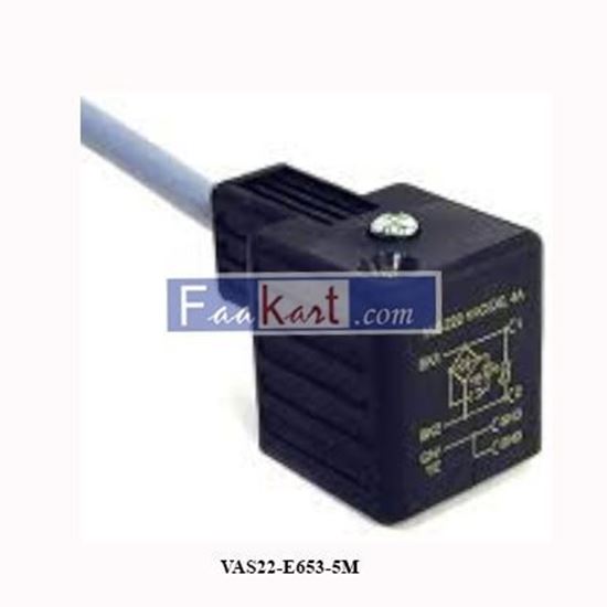 Picture of VAS 22-E653-5M   TURCK  Cordset, DIN Valve, 2C + Ground, 3 Wire 18AWG, 5m, PVC 4A 110-220VAC/DC, Gray, U1204-02