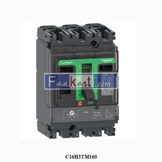 Picture of C16H3TM160  SCHNEIDER Circuit breaker, ComPacT NSX160H, 70kA/415VAC, 3 poles, TMD trip unit 160A