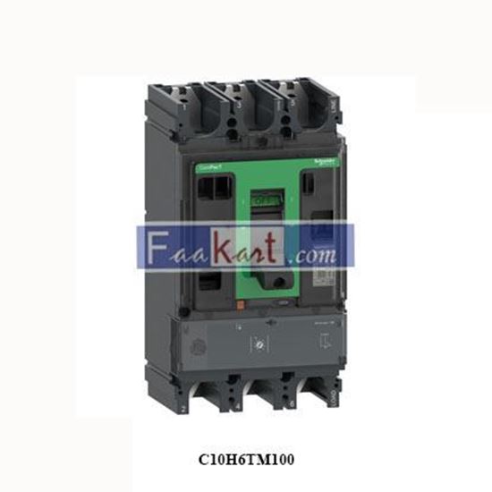 Picture of C10H6TM100  SCHNEIDER Circuit breaker ComPacT NSX100H. 70kA at 415VAC. TMD trip unit 100A. 4 poles 3d