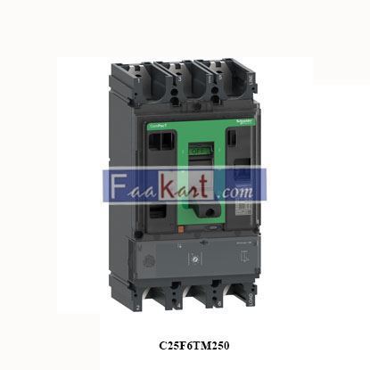 Picture of C25F6TM250  SCHNEIDER Circuit breaker, ComPacT NSX250F, 36kA/415VAC, 4 poles 3D (neutral not protected), TMD trip unit 250A