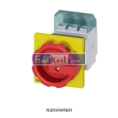 Picture of 3LD2154-0TK53  SIEMENS  Disc Switch 3P R/Y Rotary 25A 1Hole Door
