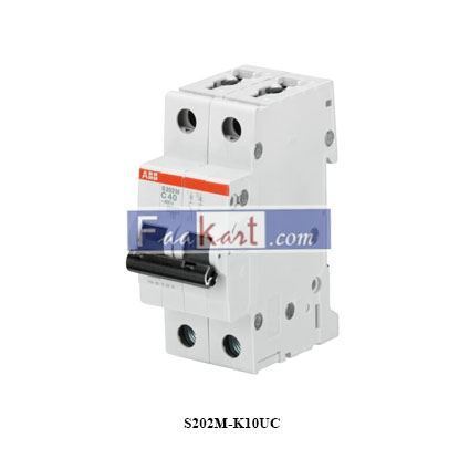 Picture of S202M-K10UC  ABB   Miniature Circuit Breaker - 2P - K - 10 A   2CDS272061R0427