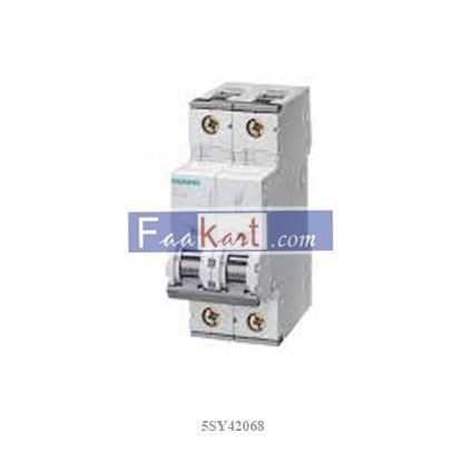 Picture of 5SY42068  SIEMENS 5SY4206-8 Miniature circuit breaker 400 V 10kA, 2-pole, D, 6 A, D=70 mm