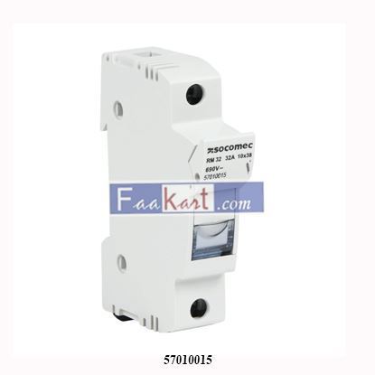 Picture of 57010015 Socomec 32A Rail Mount Fuse Holder for 10 x 38mm Fuse, 1P, 690V ac