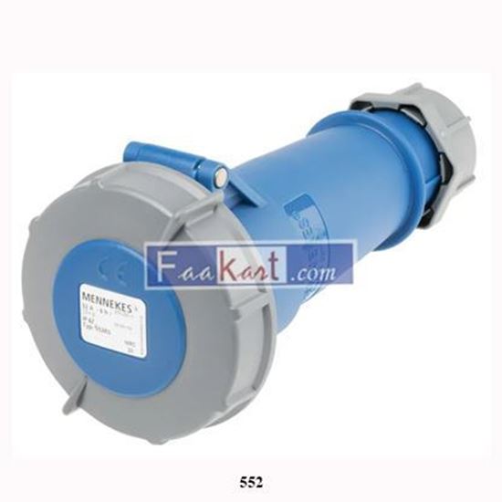 Picture of Connector AM-TOP® 552  MENNEKES Blue Cable Mount 3P Industrial Power Socket