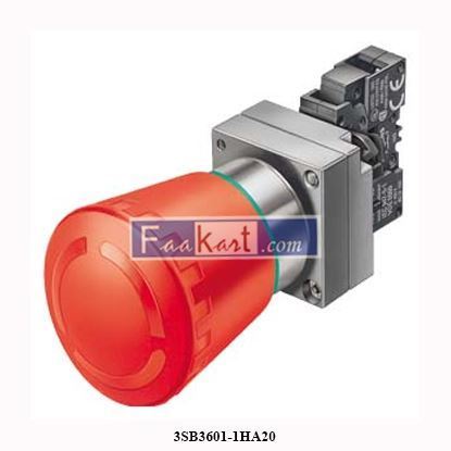 Picture of 3SB3601-1HA20 SIEMENS EMERGEN.-STOP MUSHR.PUSHB