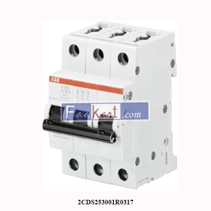 Picture of 2CDS253001R0317 ABB  S203-K3  Miniature Circuit Breaker - S200 - 3P - 3 A - K