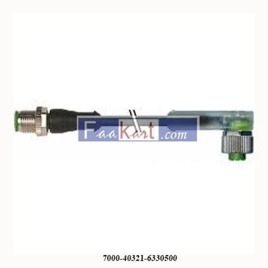 Picture of 7000-40321-6330500  MURRELETRONIK   M12 MALE 0° / M12 FEMALE 90° A-COD. LED PUR 3X0.34 BK UL/CSA+DRAG CH. 5M