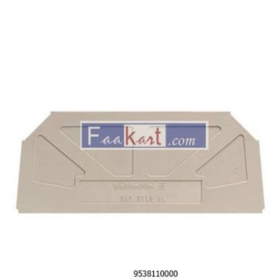 Picture of 9538110000   Weidmuller End plate for terminals dark beige Height 82.2 mm