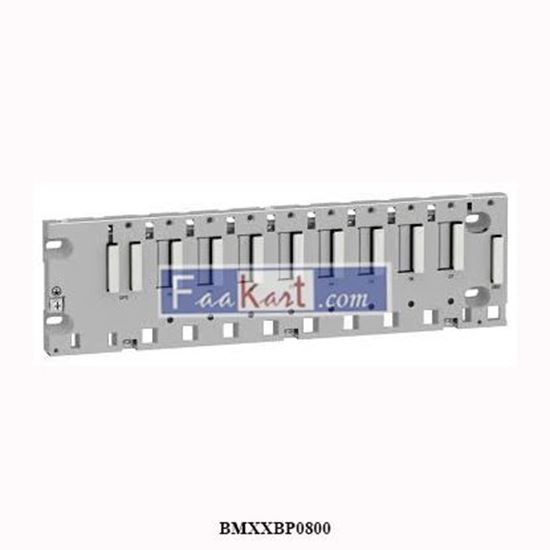 Picture of BMXXBP0800 SCHNEIDER ELECTRIC rack M340 - 8 slots - panel, plate or DIN rail mounting