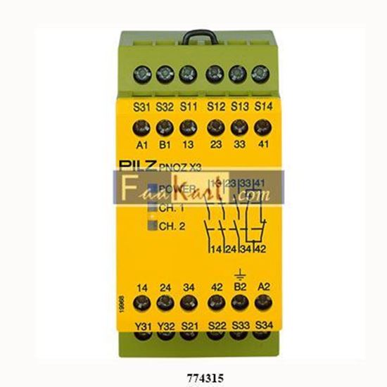 Picture of 774315 PNOZ X3 115VAC 24VDC 3n/o 1n/c 1so PILZ  Safety relay