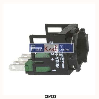 Picture of ZB6Z1B  SCHNEIDER single contact block with body/fixing collar 1NO faston connector