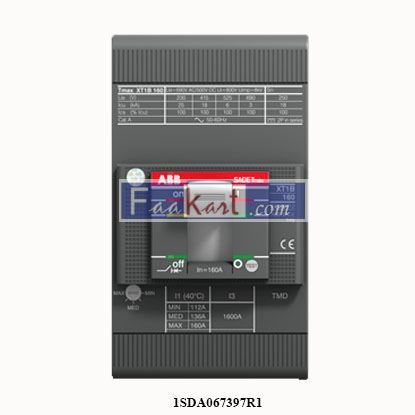 Picture of 1SDA067397R1   XT1C 160 TMD 100-1000 3p F F ABB CIRCUIT BREAKER