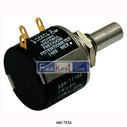 Picture of 534B1103JL Vishay 534 10kΩ Rotary Potentiometer 10-Turns 1-Gang Panel Mount 460-7526