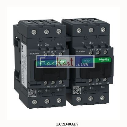 Picture of LC2D40AF7  SCHNEIDER  TeSys D reversing contactor