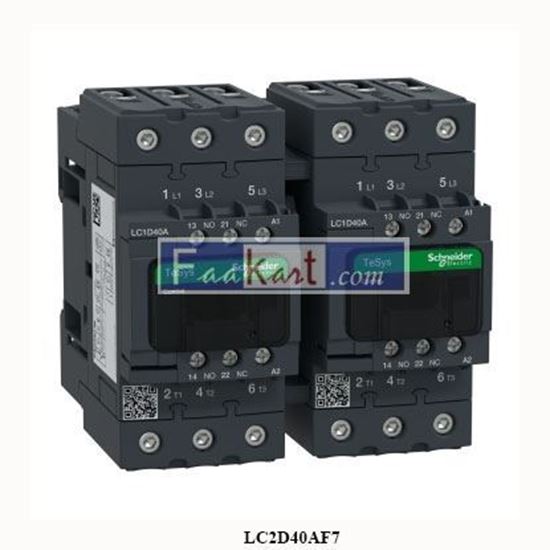 Picture of LC2D40AF7  SCHNEIDER  TeSys D reversing contactor
