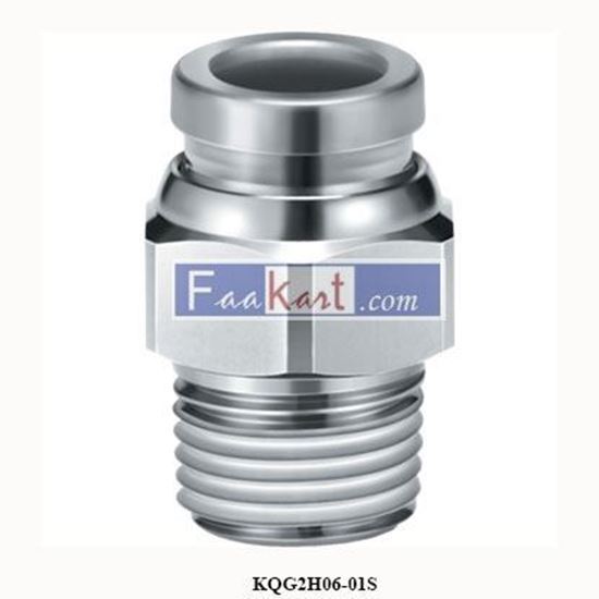 Picture of KQG2H06-01S  SMC fitting, sus, male connect, KQG STAINLESS STEEL FITTING