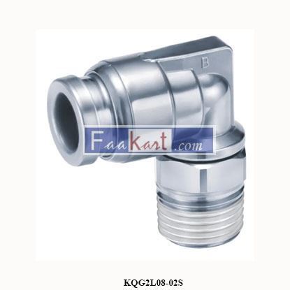 Picture of KQG2L08-02S  SMC  fitting, sus, male elbow, KQG STAINLESS STEEL FITTING
