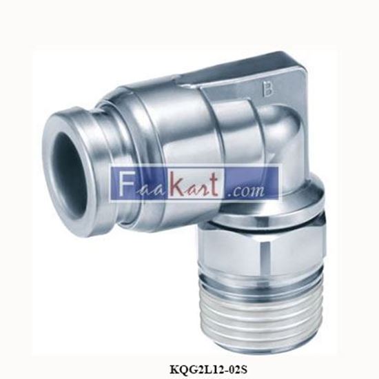Picture of KQG2L12-02S  SMC  fitting, sus, male elbow, KQG STAINLESS STEEL FITTING