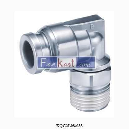 Picture of KQG2L08-03S  SMC   fitting, sus, male elbow, KQG STAINLESS STEEL FITTING
