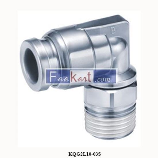 Picture of KQG2L10-03S  SMC  fitting, sus, male elbow, KQG STAINLESS STEEL FITTING